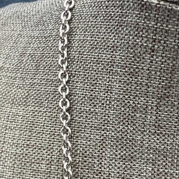 Talbots Circle Link Necklace 18 In Chain Gold Silver Twisted Hoop Retro Classic - Picture 9 of 9